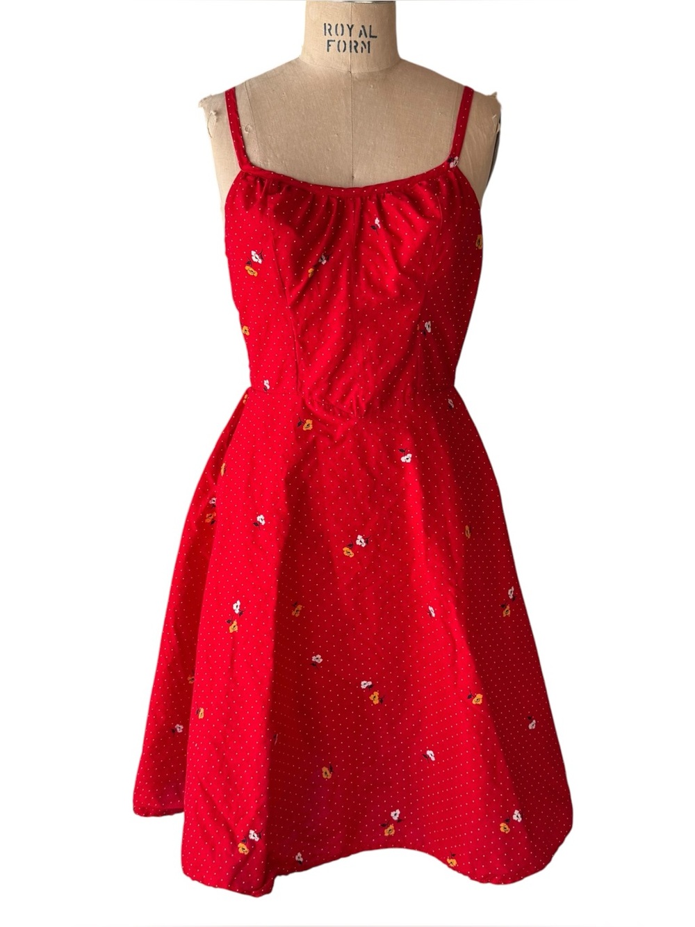 Vintage 70s does 50s Red Prairie Sundress